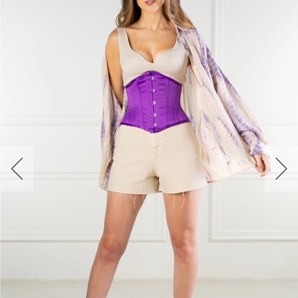CorsetStory Purple Satin Waist Training Waspie Underbust Corset Size W24 NEW